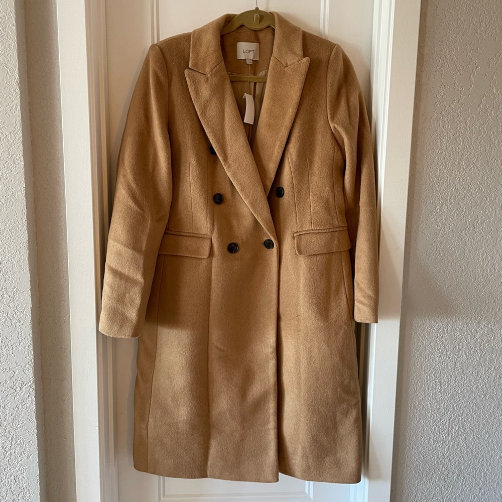 Wool Blend Double Breasted Coat